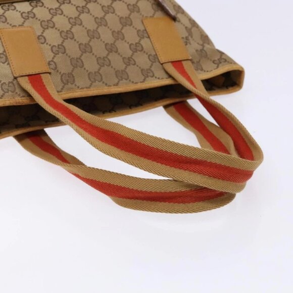 GUCCI GG Canvas Tote Bag Beige Silver 019 0401 Auth - Picture 5 of 16